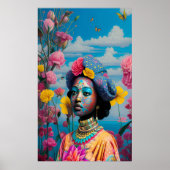 Princess met kleurrijke gelaatverf poster (Voorkant)