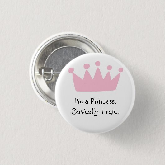 Princess Metal Button Badge (Voorkant /achterkant)
