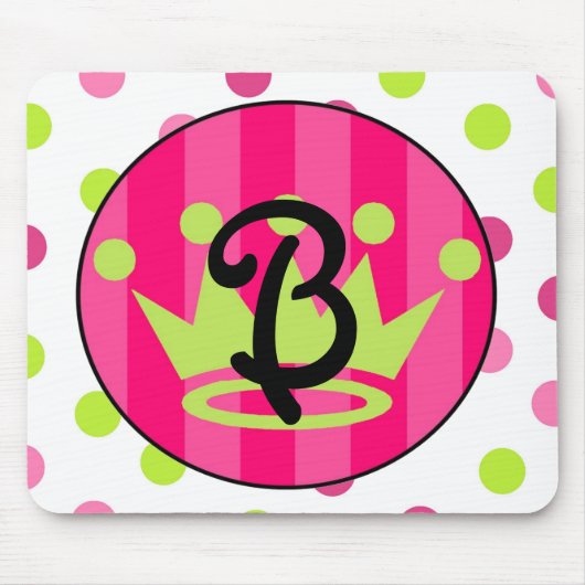 Princess Monogram mousepad Muismat (Voorkant)