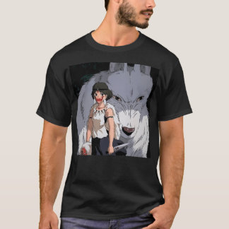 Princess Mononoke Draw Wolf T-shirt