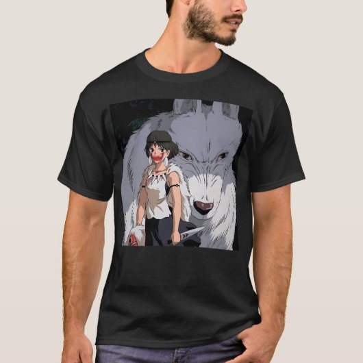 Princess Mononoke Draw Wolf T-shirt (Voorkant)