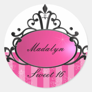 Princess Name Filigree Ronde Sticker
