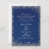 Princess Navy Blue Silver Storybook Wedding Kaart (Voorkant)