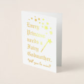 Princess Needs a Fairy Godmother Magic Wand Stars Folie Kaarten (Voorkant)