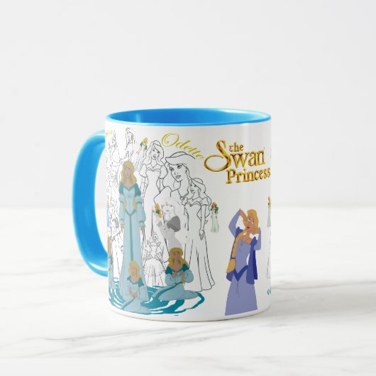 Princess Odette Sketch-Mok met gekleurde velg&hand Mok (Voorkant links)