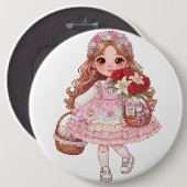 princess of hearts ronde button 6,0 cm (Voorkant /achterkant)