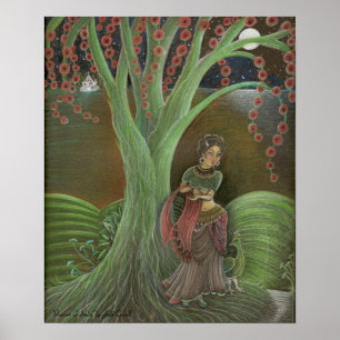 "Princess of India" Art Poster bronze matte uv