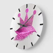 Princess of Lashes Crown Pink Grey Black Glitter Grote Klok (Hoek)