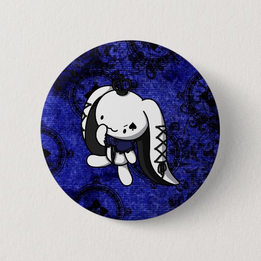 Princess of Spades White Rabbit Ronde Button 5,7 Cm (Voorkant)
