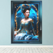 Princess Of The Blue Roos AI Art van Xzendor7 Canvas Afdruk (Insitu (Houten vloer))