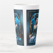 Princess Of The Blue Roos AI Art van Xzendor7 Latte Mok (Voorkant)