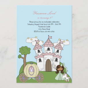 Princess of the Castle African American Invitation Kaart