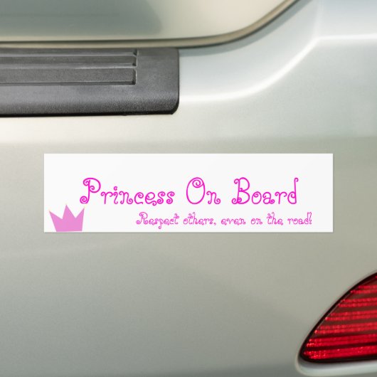 Princess On Board Bumpersticker (Op auto)