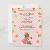 Princess on Phone Stripes Gouden Vlekken Baby show Kaart (Achterkant)