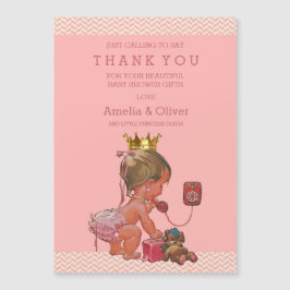 Princess on Phone Teddy Chevrons Bedankt