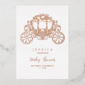 Princess On The Way Baby shower Roos Folie Uitnodiging (Voorkant)