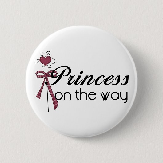 Princess on the Way - Gepersonaliseerd Ronde Button 5,7 Cm (Voorkant)