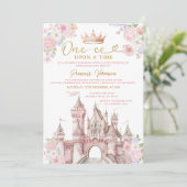 Princess ONE-CE Upon a time Birthday Castle Crown Kaart (Staand voorkant)