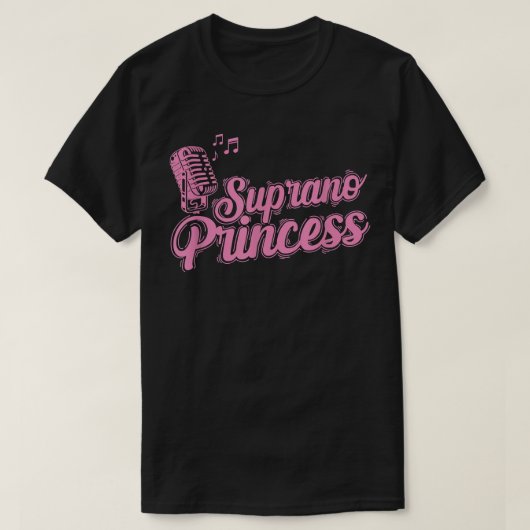 Princess op de Suprano Princes van de microfoon T-shirt (Design voorkant)
