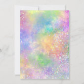 Princess Opal Glitter Rainbow Quinceañera Kaart (Achterkant)