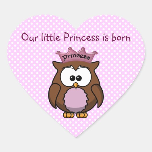 Princess owl hart sticker (Voorkant)