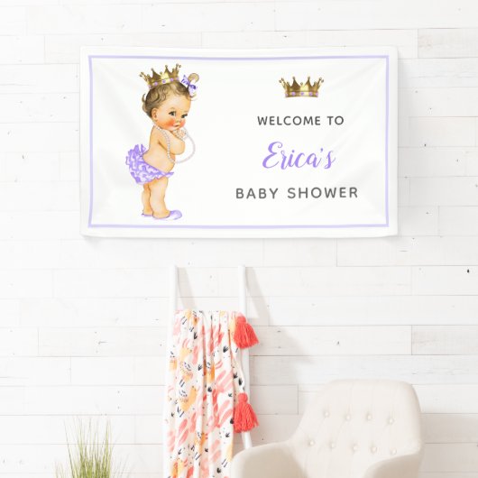  Princess Paars Baby shower Spandoek (Insitu)