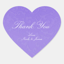 Princess Paars Damask Storybook Elegant Wedding Hart Sticker