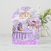 Princess Paarse Baby shower paardenkoets Kaart (Staand voorkant)