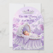 Princess Paarse Lila Baby shower Tiara Kaart (Voorkant)