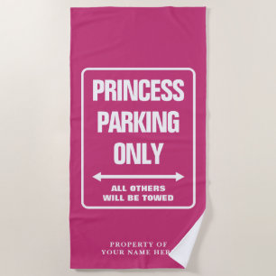 Princess parkeeralleen teken grappige roze douanen strandlaken
