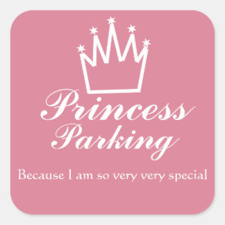 Princess parkeergarage vierkante sticker