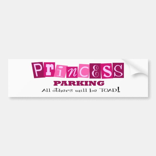 Princess Parking Bumpersticker (Voorkant)