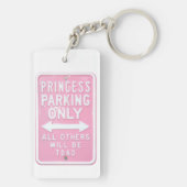 Princess Parking Pink Double Sided Funny Sleutelha Sleutelhanger (achterkant)