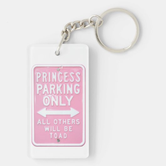 Princess Parking Pink Double Sided Funny Sleutelha Sleutelhanger (achterkant)