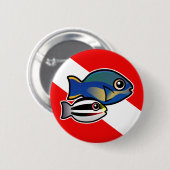 Princess Parrotfish & Baby Dive Flag Ronde Button 5,7 Cm (Voorkant /achterkant)