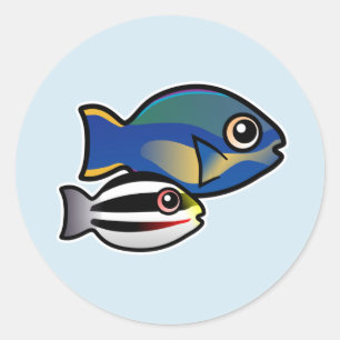 Princess Parrotfish met baby Ronde Sticker