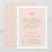 Princess Party 1st Birthday | Aanbesteding op zond Kaart (Voorkant / Achterkant)