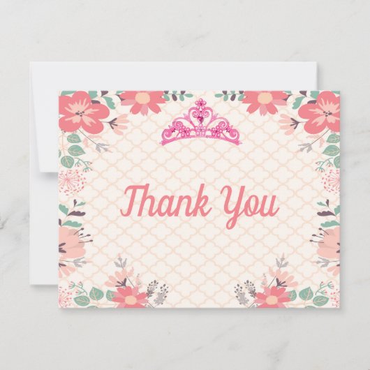 Princess Party Bedankt voor je kaart (Voorkant)
