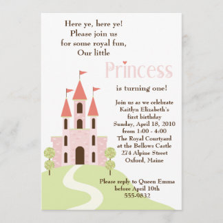 Princess Party Birthday Invitation Kaart