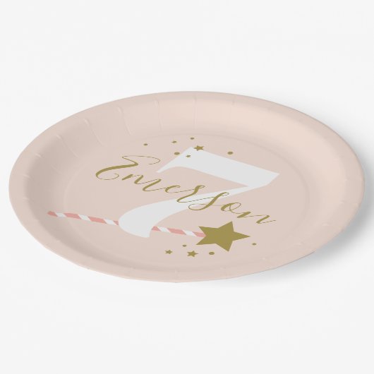 Princess party Children verjaardagsfeestje Papieren Bordje (Gekanteld)