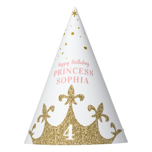 Princess Party Crown Tiara Personalized Birthday Feesthoedjes (Voorkant)
