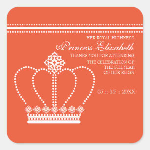 Princess Party Favor Dank u Stickers