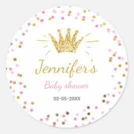 Princess Party Favor Labels Envelope Pink and Gold