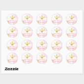 Princess Party Favor Labels Envelope Pink and Gold (Vel)