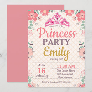 Princess Party for one Year Old Kaart