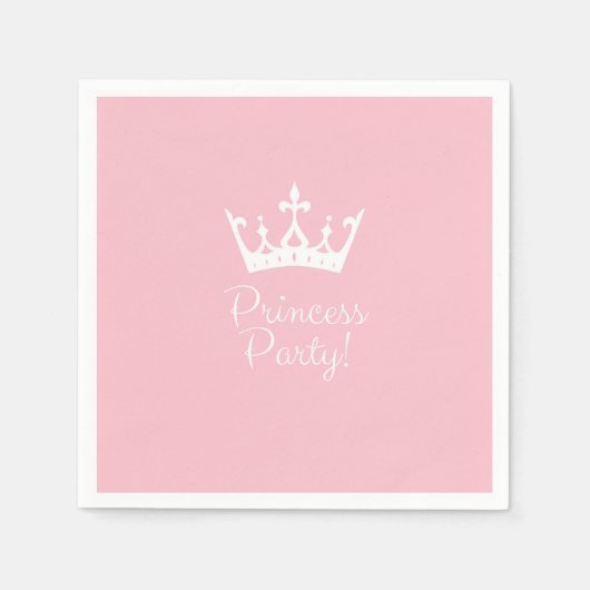 Princess Party Girly Pink and White Servet (Voorkant)