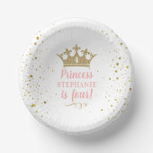 Princess Party Gold Crown Confetti Pink Paper Bowl Papieren Kommen (Voorkant)