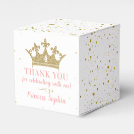 Princess Party Gold Pink Crown Hartelijk dank Bedankdoosjes