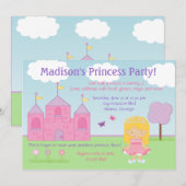 Princess Party Invitation Kaart (Voorkant / Achterkant)