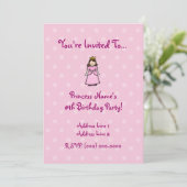 Princess Party Invitation Kaart (Staand voorkant)